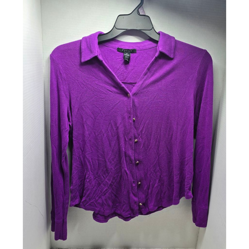 Women's Cyrus Purple Button Down Shirt M